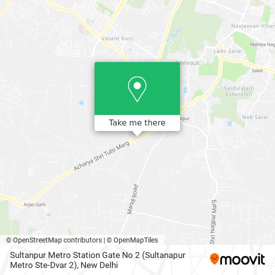 Sultanpur Metro Station Gate No 2 (Sultanapur Metro Ste-Dvar 2) map