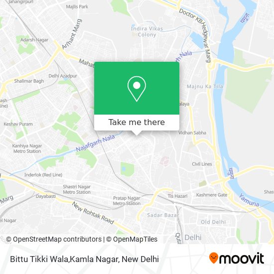 Bittu Tikki Wala,Kamla Nagar map