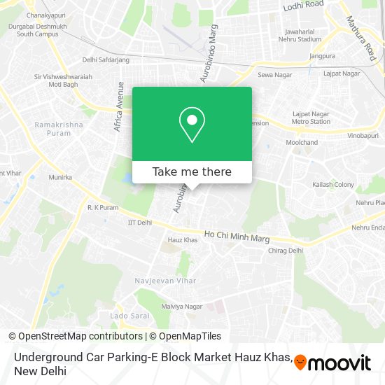 Underground Car Parking-E Block Market Hauz Khas map