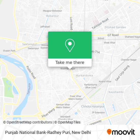 Punjab National Bank-Radhey Puri map