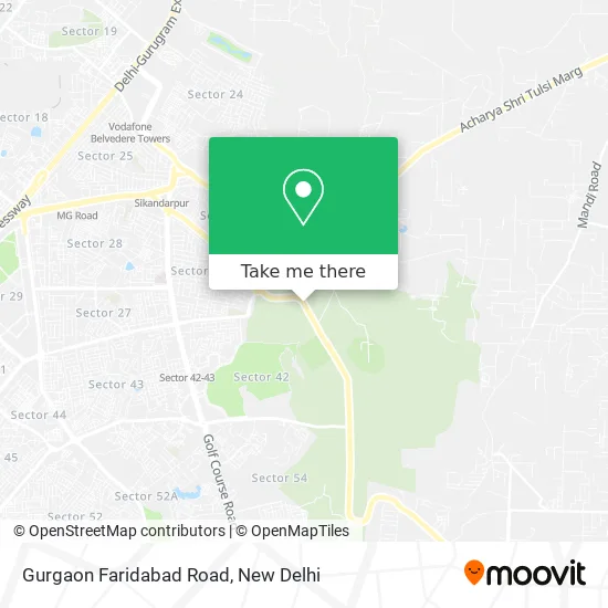 Gurgaon Faridabad Road map