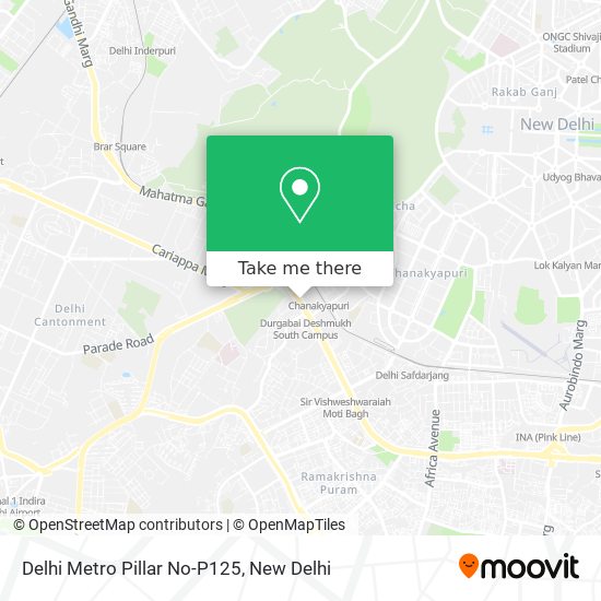 Delhi Metro Pillar No-P125 map