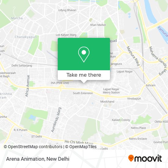 How to get to Arena Animation in Delhi by Metro, Bus or Train?