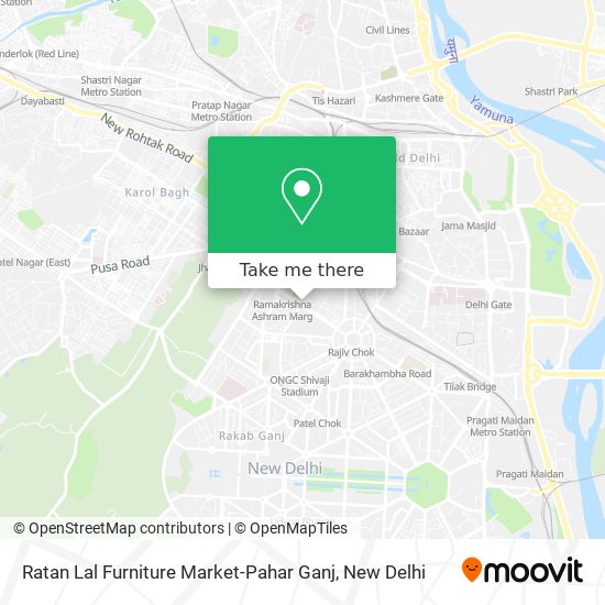 Ratan Lal Furniture Market-Pahar Ganj map