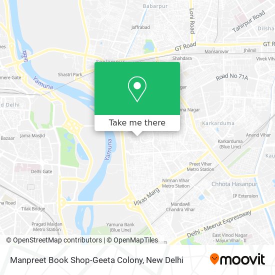 Manpreet Book Shop-Geeta Colony map