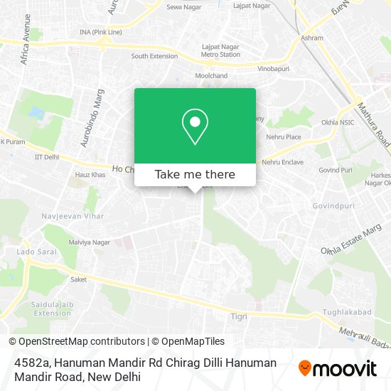 4582a, Hanuman Mandir Rd Chirag Dilli Hanuman Mandir Road map
