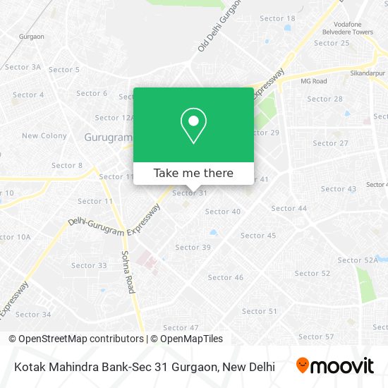 Kotak Mahindra Bank-Sec 31 Gurgaon map