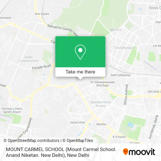 MOUNT CARMEL SCHOOL (Mount Carmel School. Anand Niketan. New Delhi) map