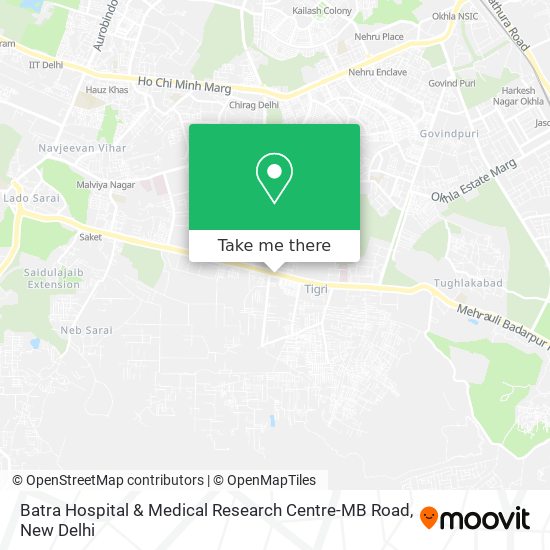 Batra Hospital & Medical Research Centre-MB Road map
