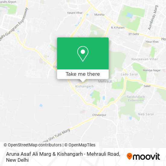 Aruna Asaf Ali Marg & Kishangarh - Mehrauli Road map