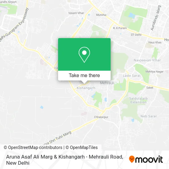 Aruna Asaf Ali Marg & Kishangarh - Mehrauli Road map