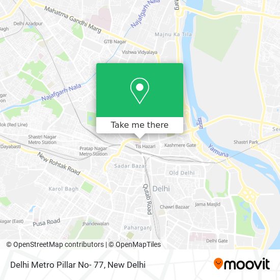 Delhi Metro Pillar No- 77 map