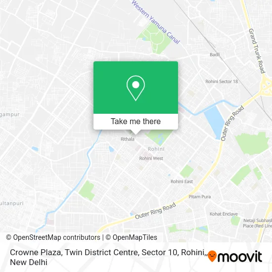 Crowne Plaza, Twin District Centre, Sector 10, Rohini, map