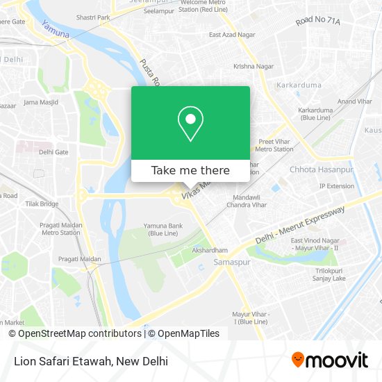 Lion Safari Etawah map