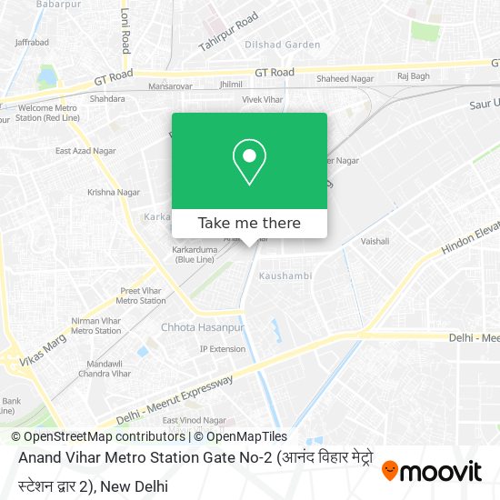 Anand Vihar Metro Station Gate No-2 (आनंद विहार मेट्रो स्टेशन द्वार 2) map
