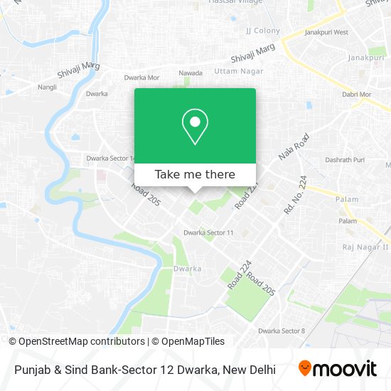 Punjab & Sind Bank-Sector 12 Dwarka map