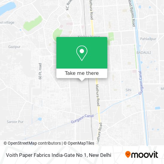 Voith Paper Fabrics India-Gate No 1 map