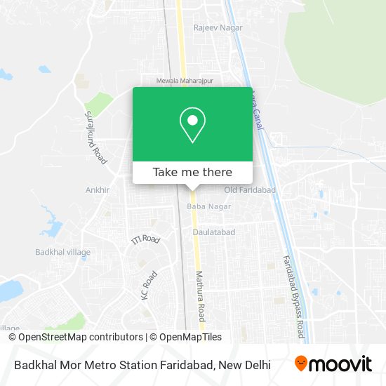 Badkhal Mor Metro Station Faridabad map