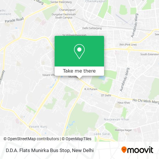 D.D.A. Flats Munirka Bus Stop map