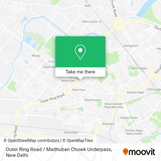 Outer Ring Road / Madhuban Chowk Underpass map