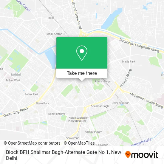 Block BFH Shalimar Bagh-Alternate Gate No 1 map