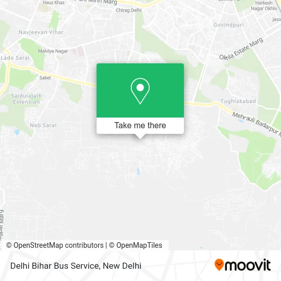 Delhi Bihar Bus Service map