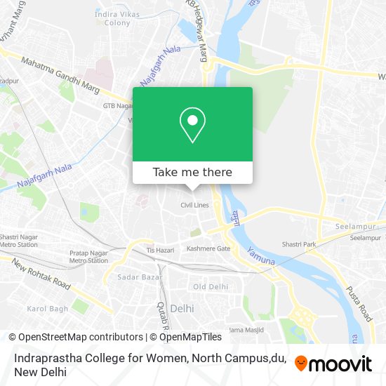 Indraprastha College for Women, North Campus,du map