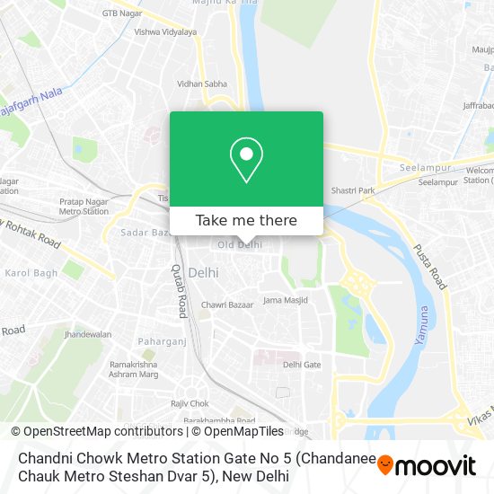 Chandni Chowk Metro Station Gate No 5 (Chandanee Chauk Metro Steshan Dvar 5) map