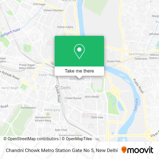 Chandni Chowk Metro Station Gate No 5 (Chandanee Chauk Metro Steshan Dvar 5) map