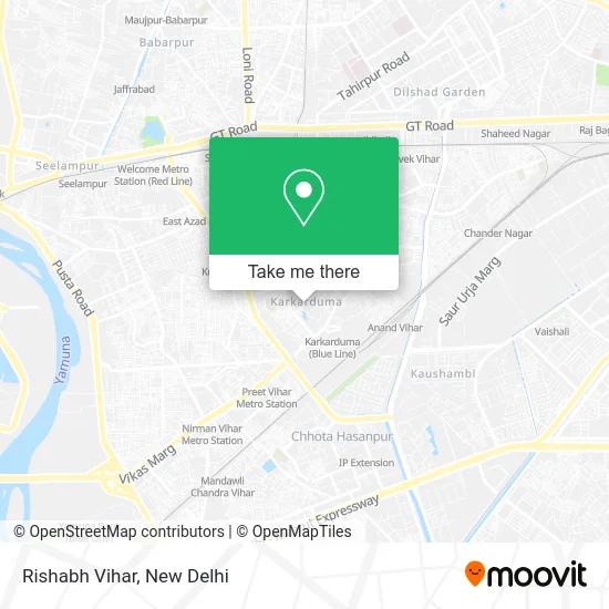 Rishabh Vihar map