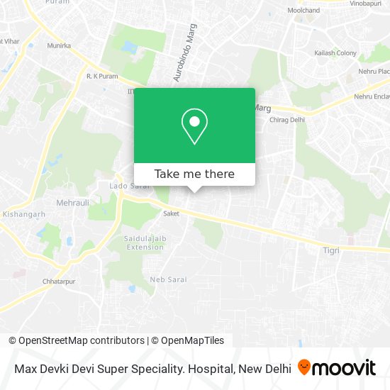 Max Devki Devi Super Speciality. Hospital map