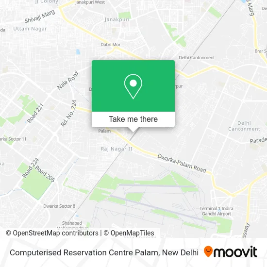 Computerised Reservation Centre Palam map