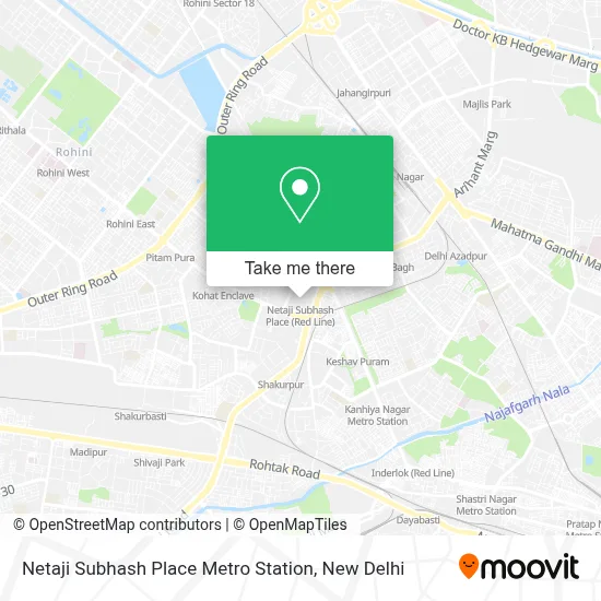 Netaji Subhash Place metro station (Netajee Subhash Ples Metro Steshan) map