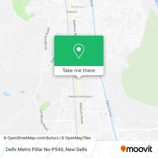 Delhi Metro Pillar No-P540 map