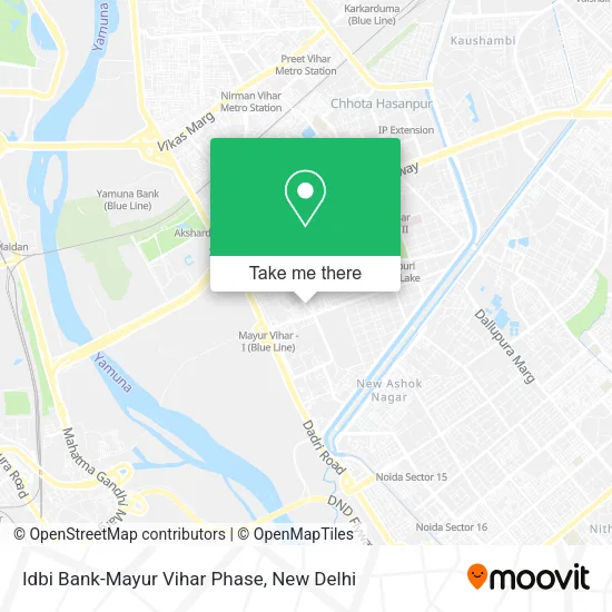 Idbi Bank-Mayur Vihar Phase map