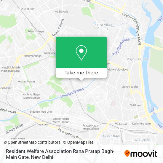 Resident Welfare Association Rana Pratap Bagh-Main Gate map