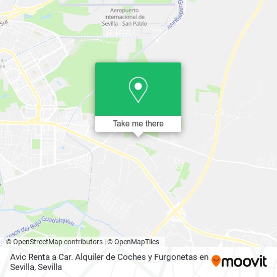 mapa Avic Renta a Car. Alquiler de Coches y Furgonetas en Sevilla