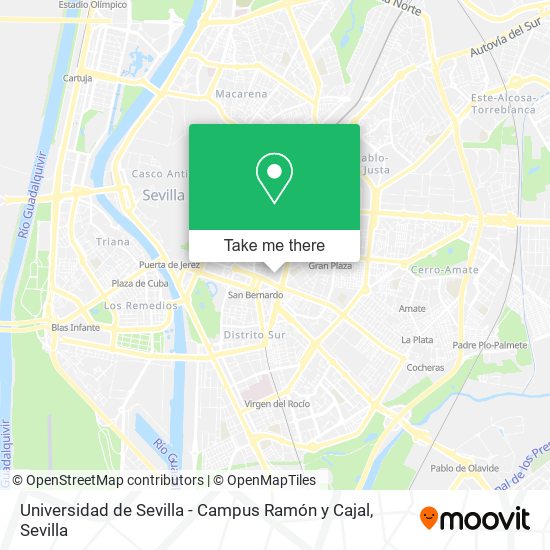 mapa Universidad de Sevilla - Campus Ramón y Cajal