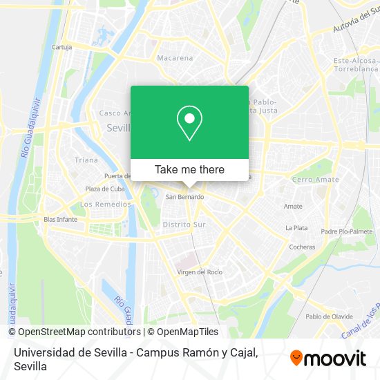 mapa Universidad de Sevilla - Campus Ramón y Cajal