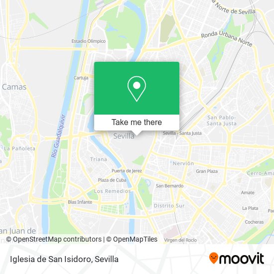 How to get to Iglesia de San Isidoro in Sevilla by Bus, Metro or Train?
