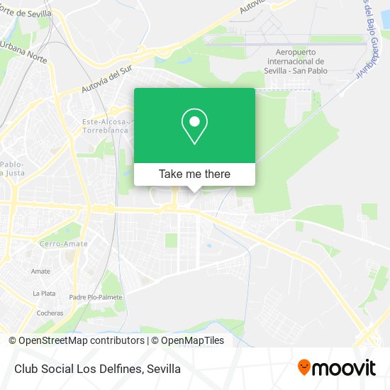 How to get to Club Social Los Delfines in Sevilla by Bus, Train or Metro?