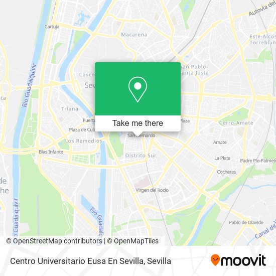 mapa Centro Universitario Eusa En Sevilla