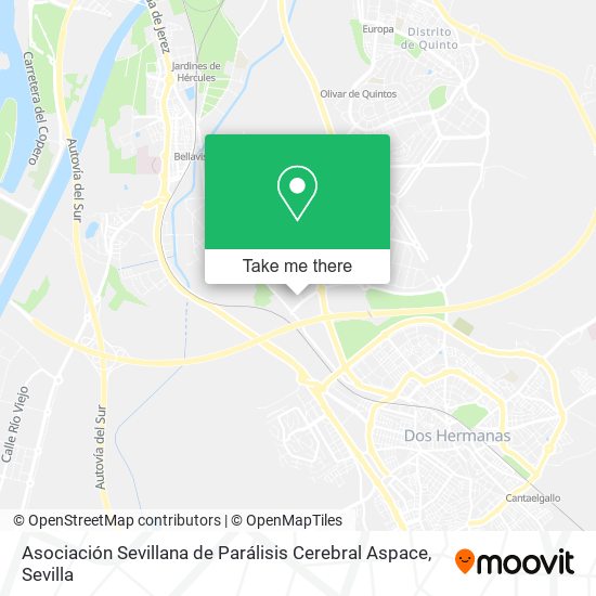 Asociación Sevillana de Parálisis Cerebral Aspace map