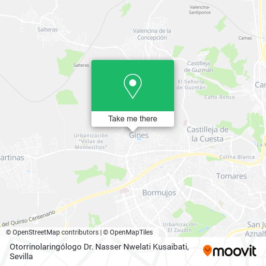 Otorrinolaringólogo Dr. Nasser Nwelati Kusaibati map