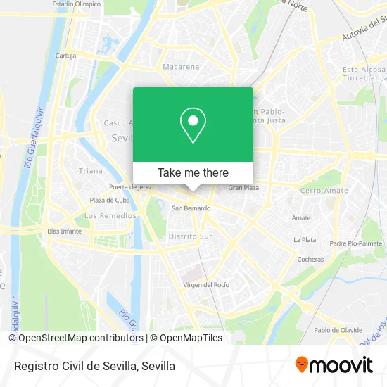 Registro Civil de Sevilla map