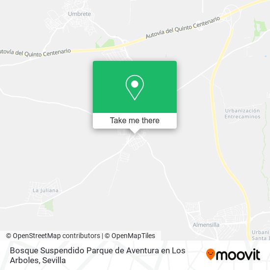 Bosque Suspendido Parque de Aventura en Los Arboles map