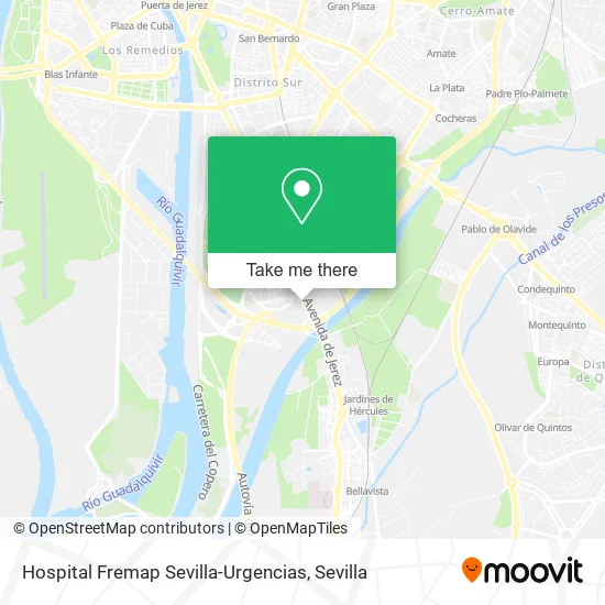 Hospital Fremap Sevilla-Urgencias map
