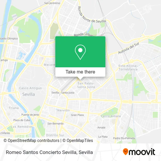 Romeo Santos Concierto Sevilla map