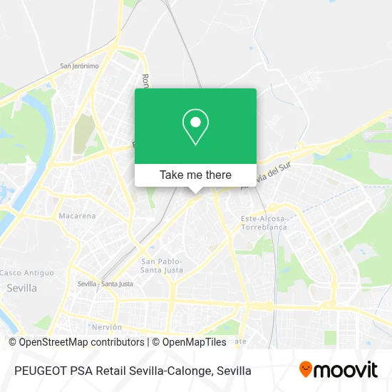 PEUGEOT PSA Retail Sevilla-Calonge map