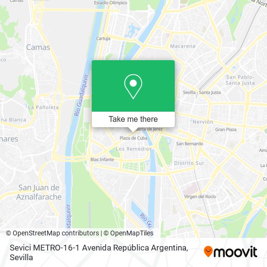 Sevici METRO-16-1 Avenida República Argentina map